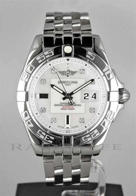 breitling galactic 41 a49350|diamond bezel for breitling.